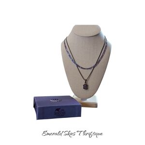 Bomb Party Sirens Necklace “Moonlit Siren's Kiss” Amethyst w/ Oil Slick Chain.